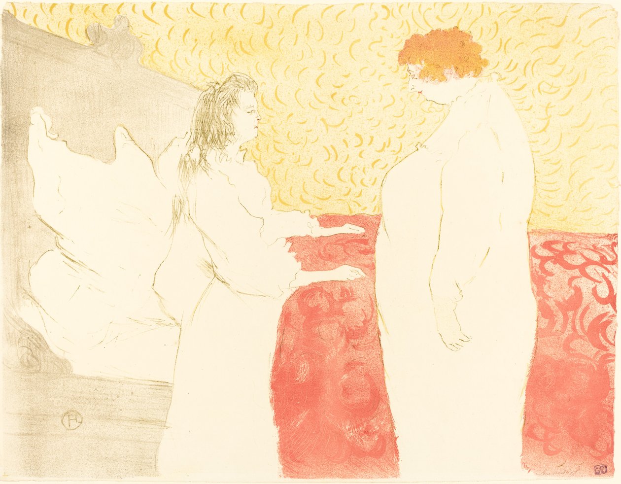 Vrouw in bed, profiel door Henri de Toulouse Lautrec