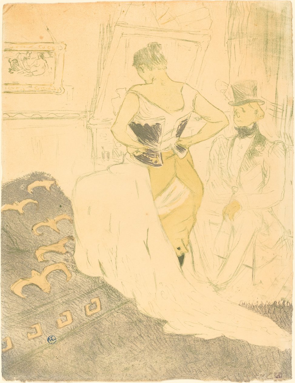 Vrouw in korset Femme en corset, 1896 door Henri de Toulouse Lautrec