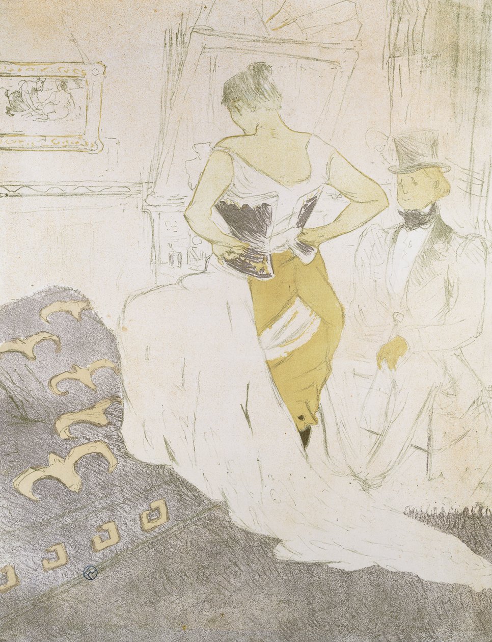 Vrouw in een korset, uit Elles door Henri de Toulouse Lautrec