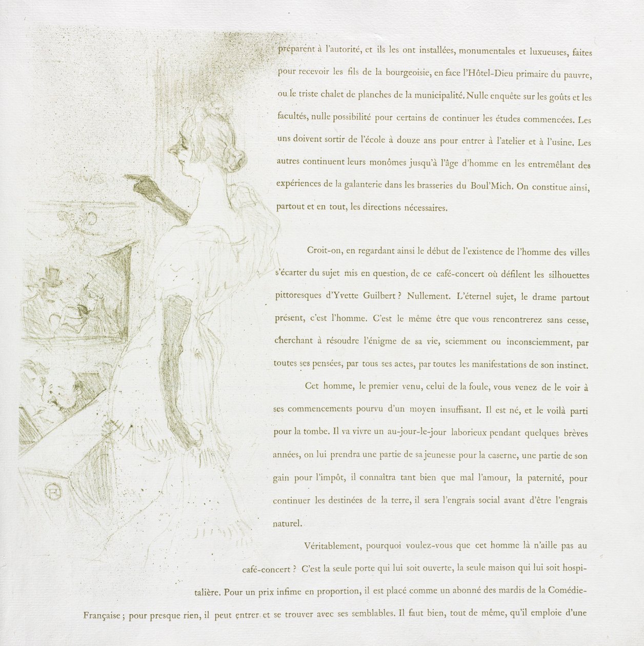 Yvette Guilbert-Franse Serie: Nr. 6 door Henri de Toulouse Lautrec