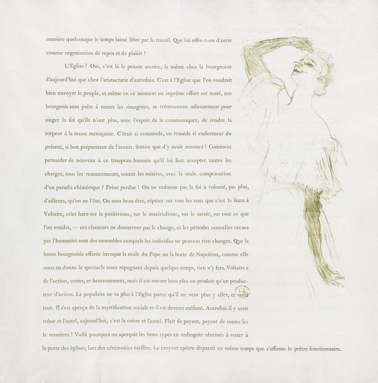 Yvette Guilbert - Franse Serie: Nr. 7 door Henri de Toulouse Lautrec