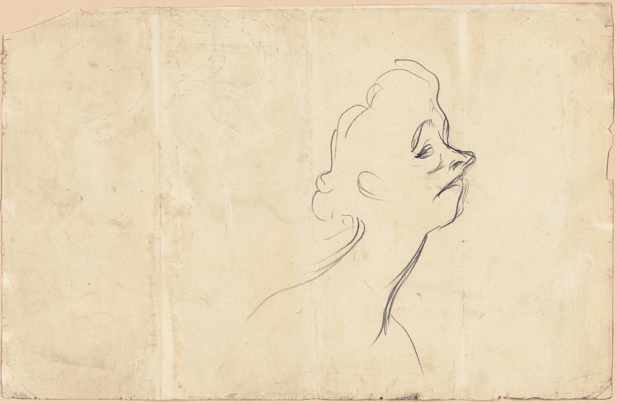 Yvette Guilbert (recto) Driekwart lengte studie van Yvette Guilbert (verso) door Henri de Toulouse-Lautrec