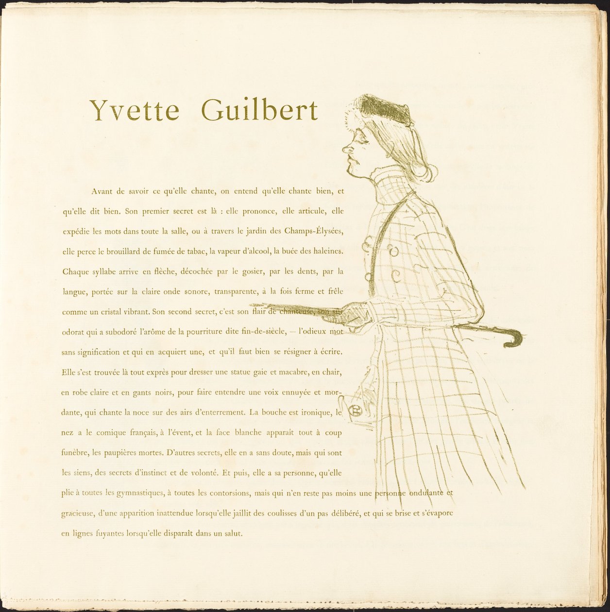 Yvette Guilbert door Henri de Toulouse Lautrec