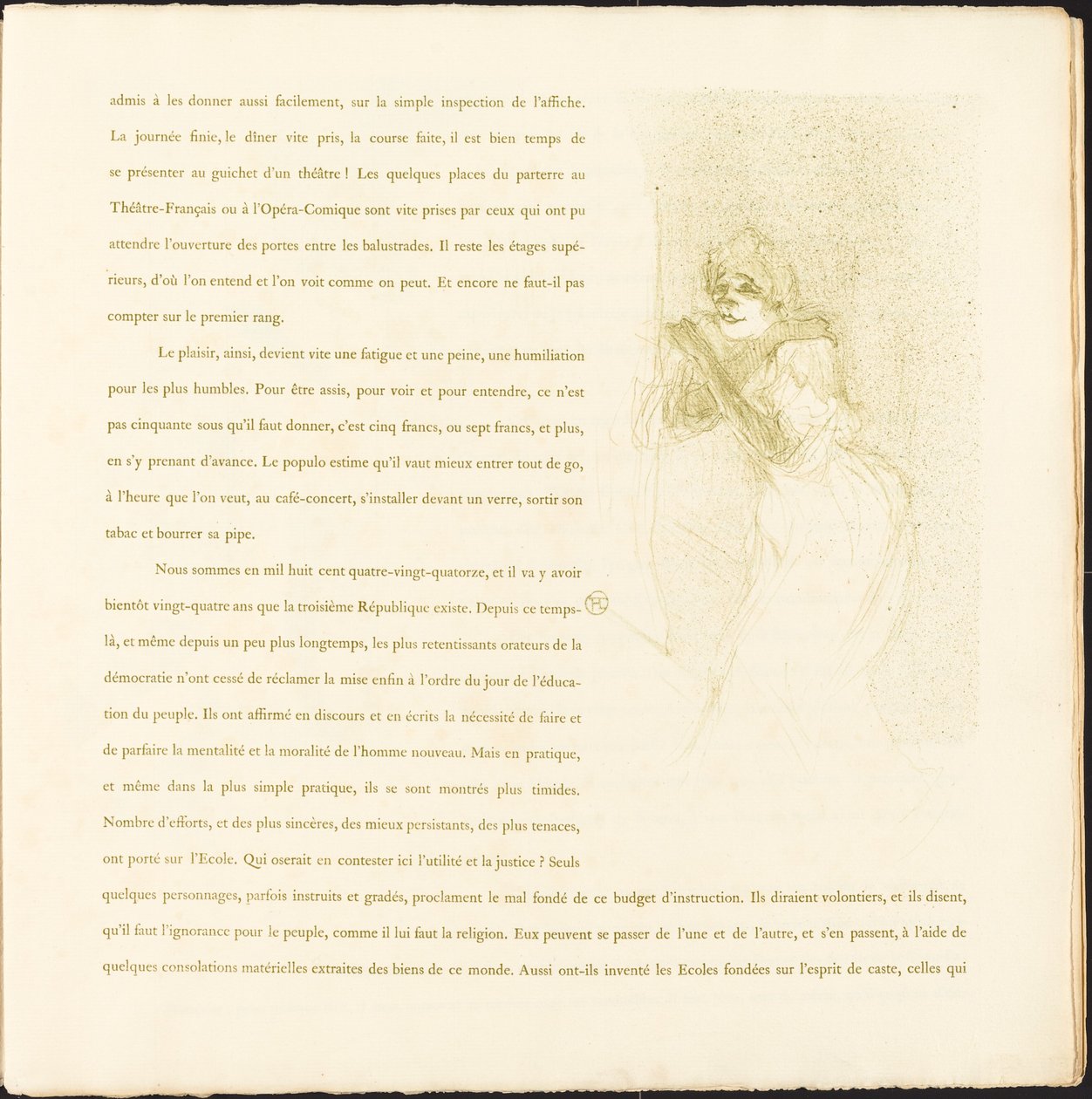 Yvette Guilbert door Henri de Toulouse Lautrec
