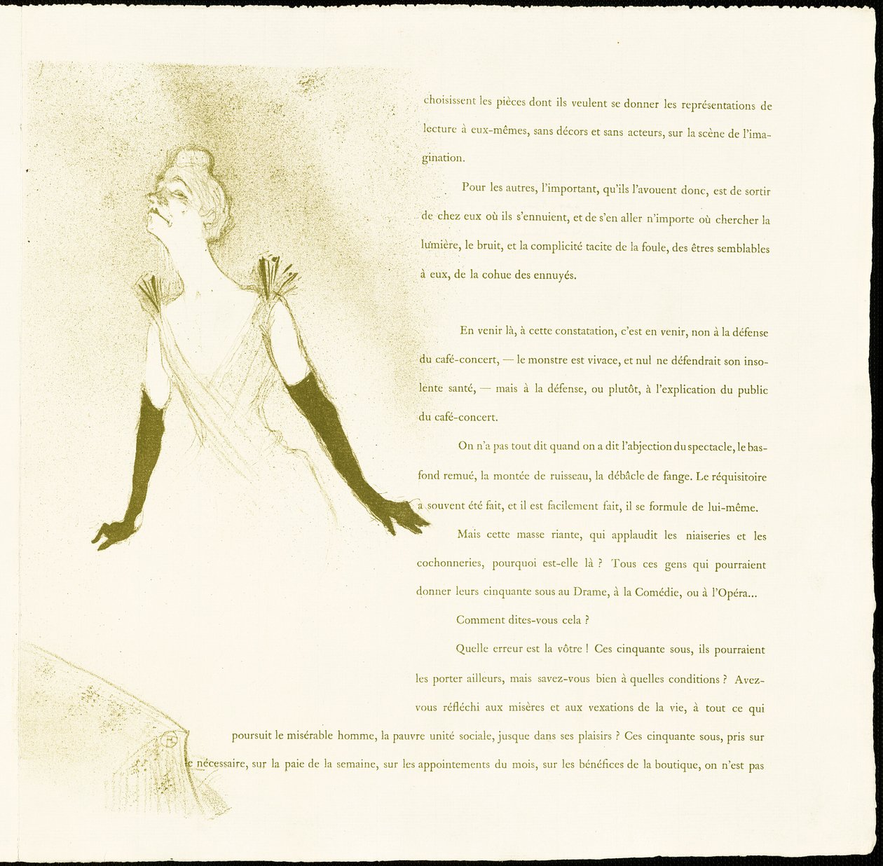 Yvette Guilbert door Henri de Toulouse Lautrec