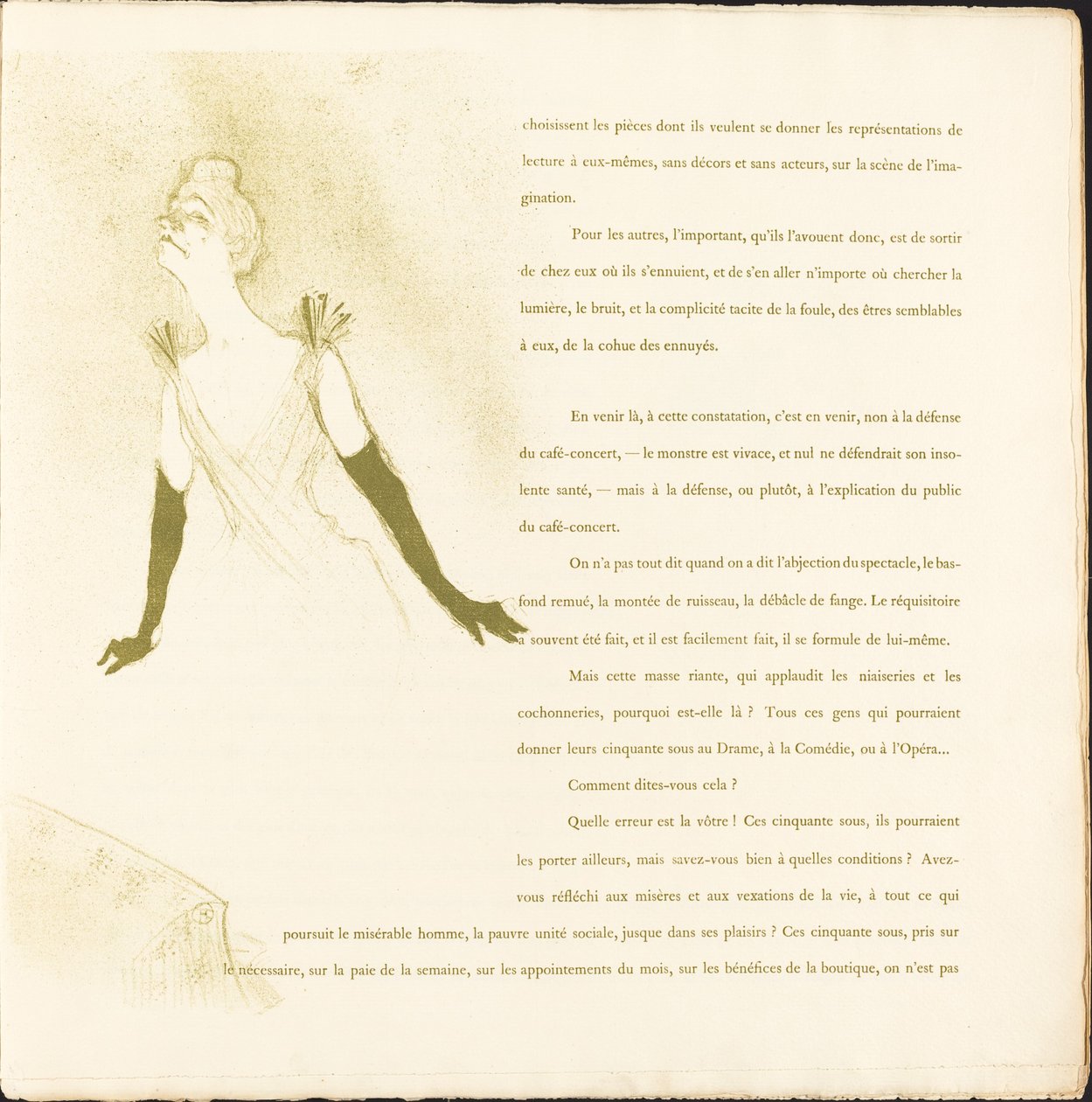 Yvette Guilbert door Henri de Toulouse Lautrec