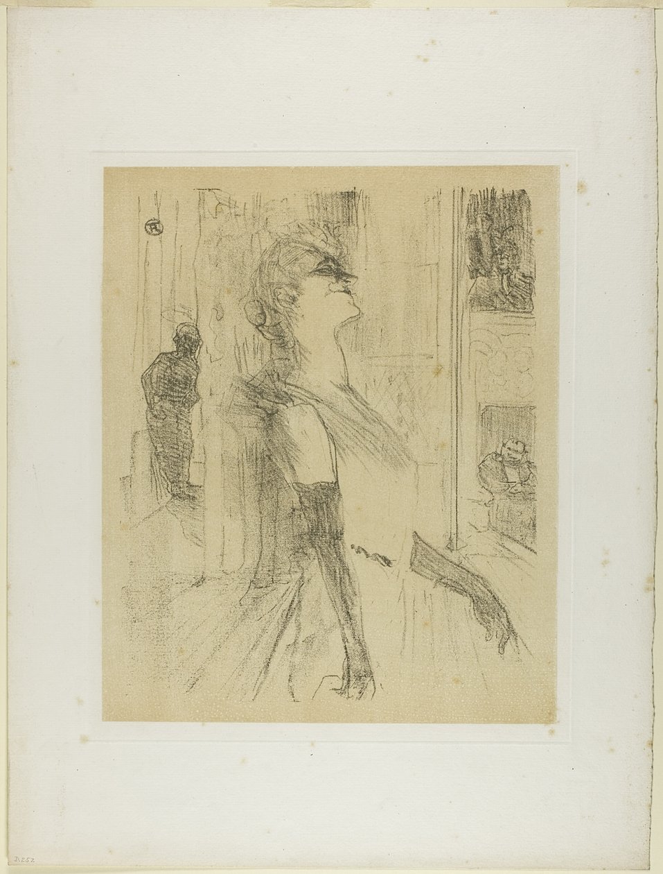 Yvette Guilbert op het podium, uit Yvette Guilbert door Henri de Toulouse Lautrec
