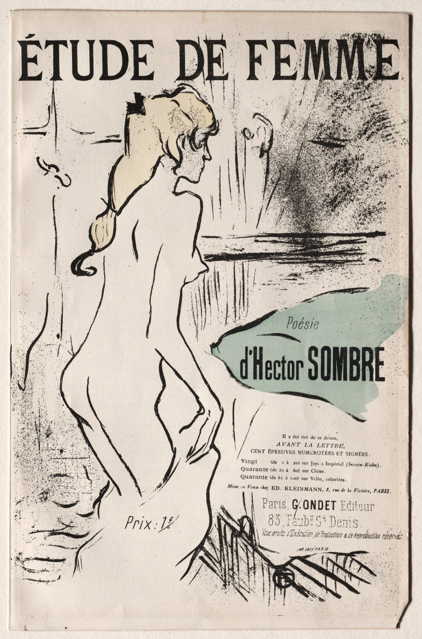 Étude de Femme, 1893 door Henri de Toulouse Lautrec