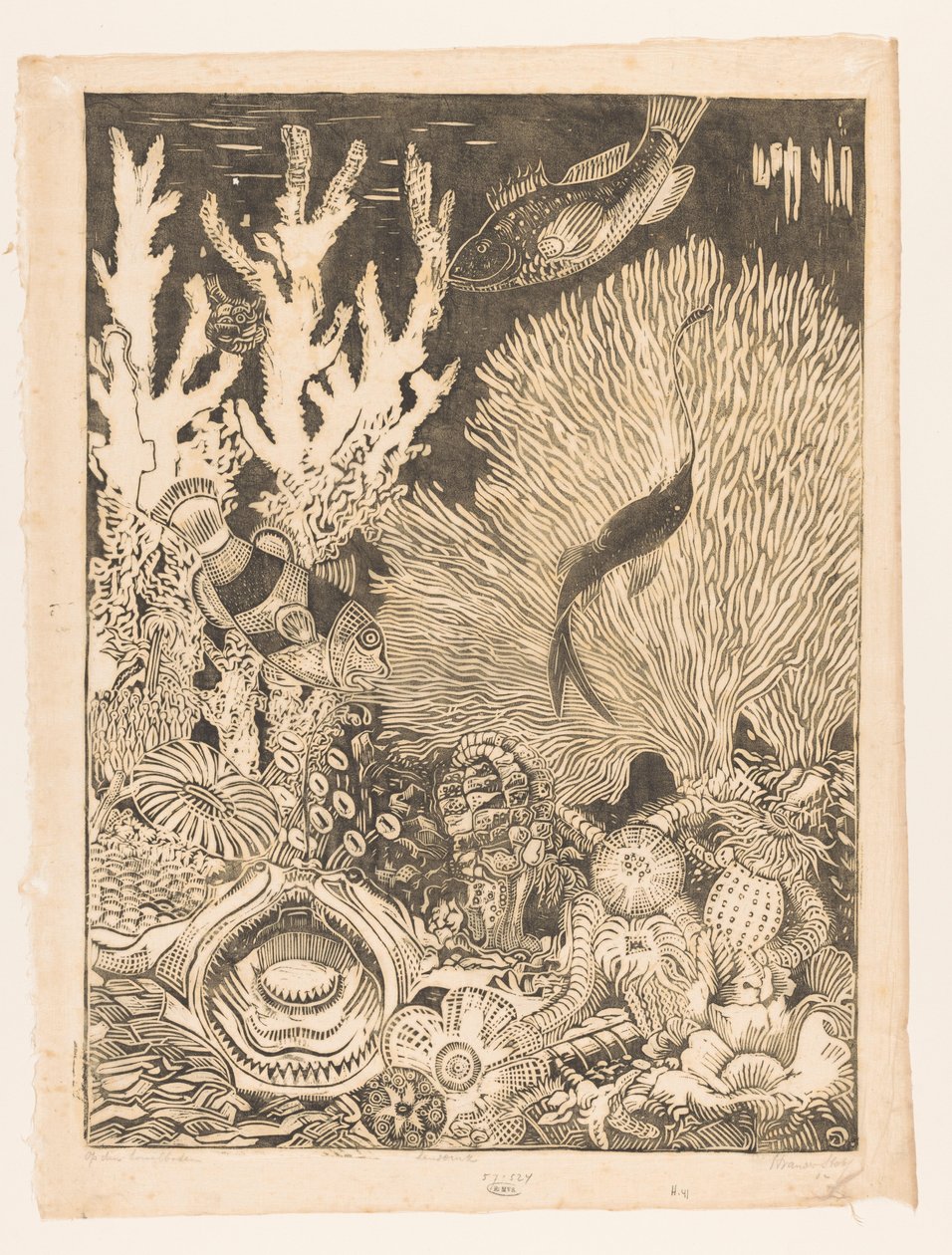 Op de koraalbodem door Henri van der Stok (signed by artist)