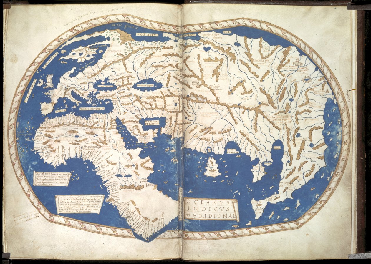Kaart van de wereld, ca. 1490 door Henricus Martellus Germanus
