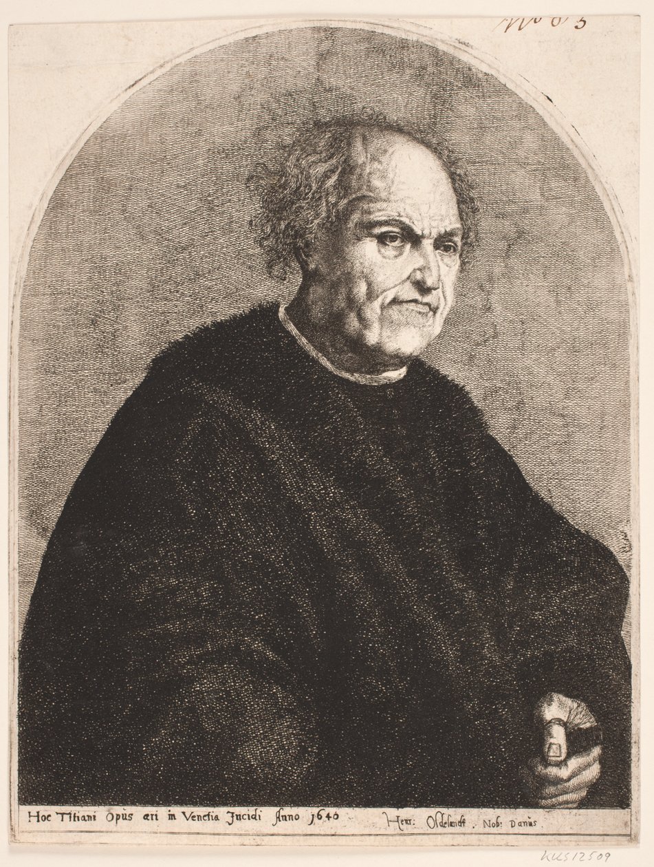 Oude man in pelsmantel door Henrik Oldeland