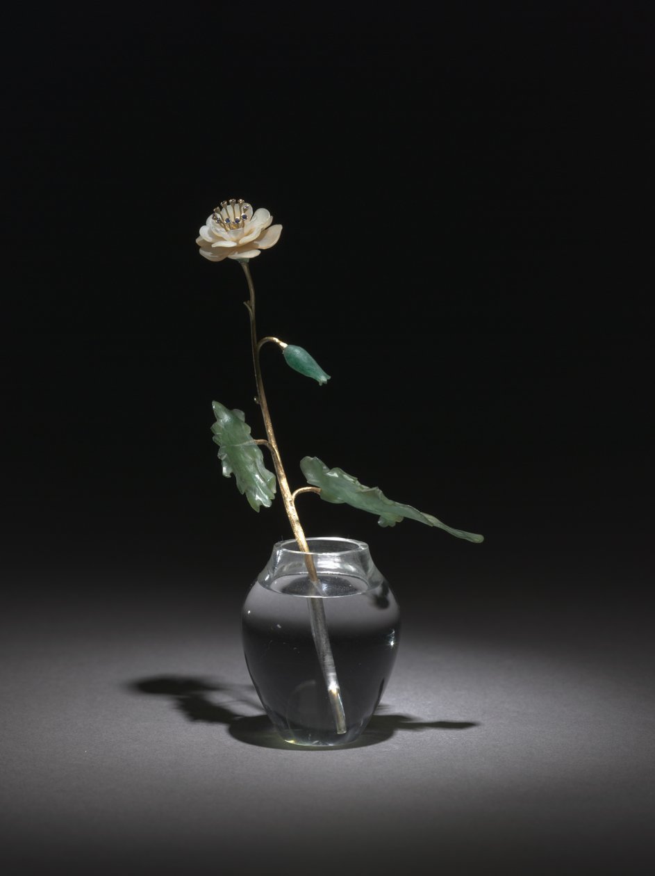 Witte bloem, firma Peter Carl Fabergé door Henrik Wigstrom
