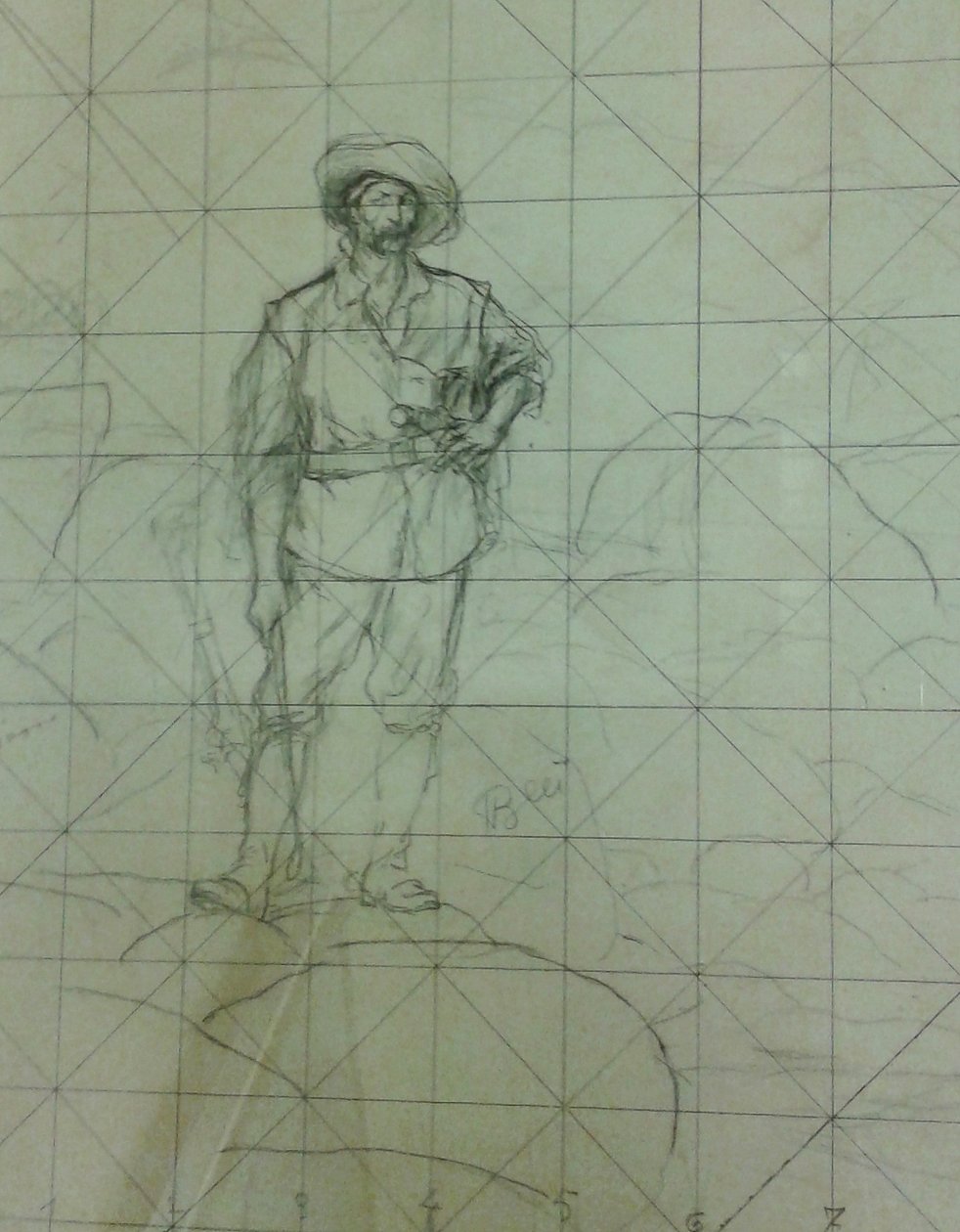 Zonder titel [Studie voor Bandeirante of De Pionier], uit de serie Studies voor de Bandeirantes door Henrique Bernardelli
