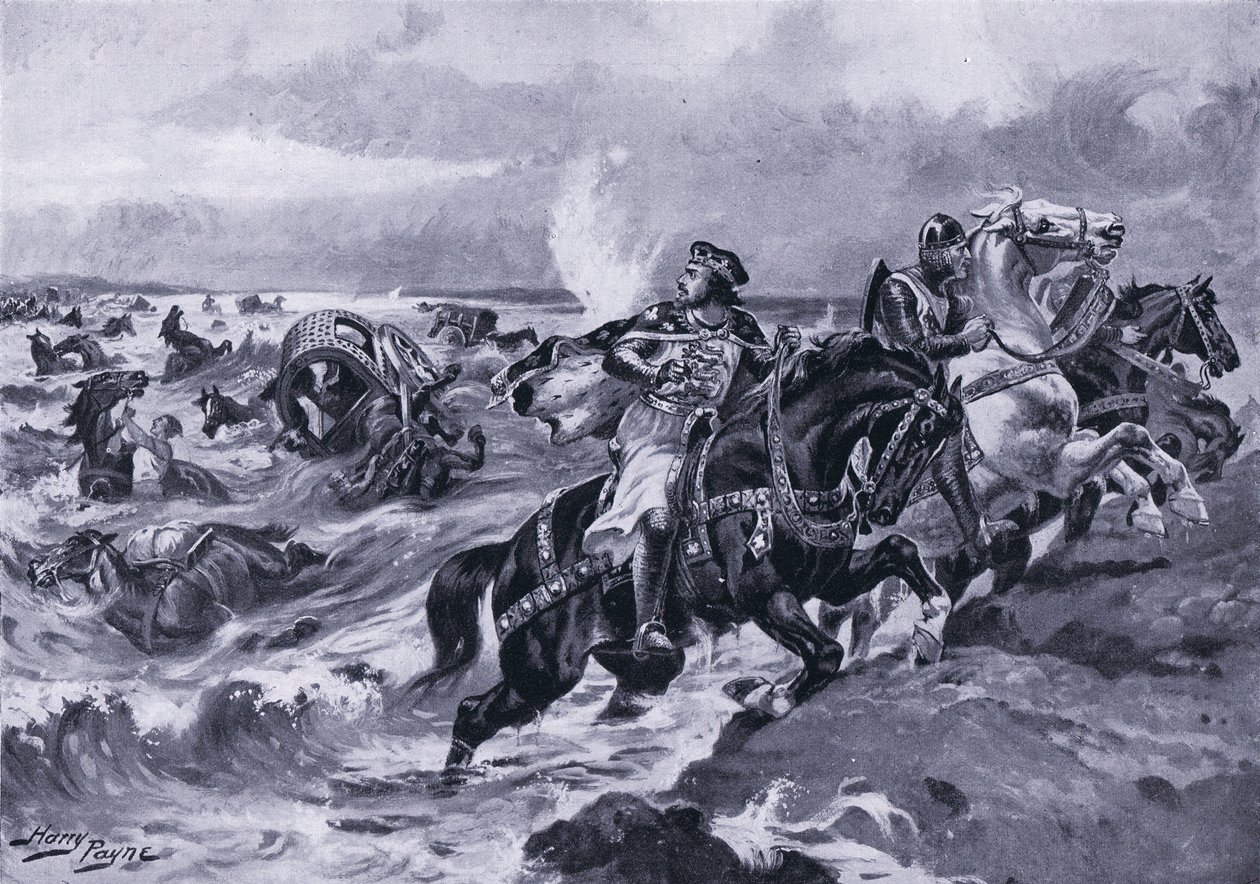 John verliest zijn bagage bij het oversteken van de Wash, jaren 1920 door Henry A. Payne