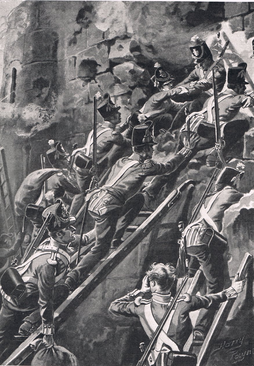 De Connaught Rangers bij de bestorming van Ciudad Rodrigo, 19 januari 1812, illustratie uit 