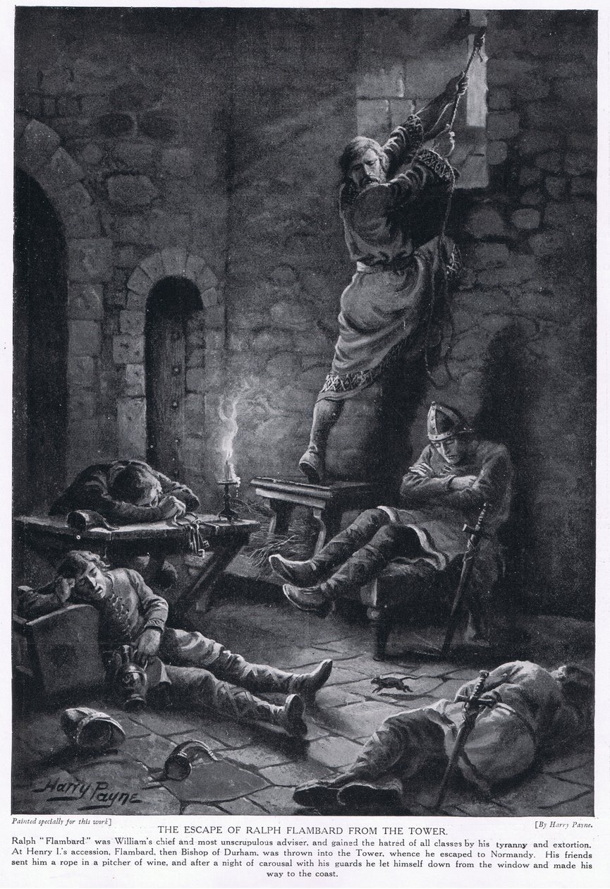 De ontsnapping van Ralph Flambard uit de Toren door Henry A. Payne