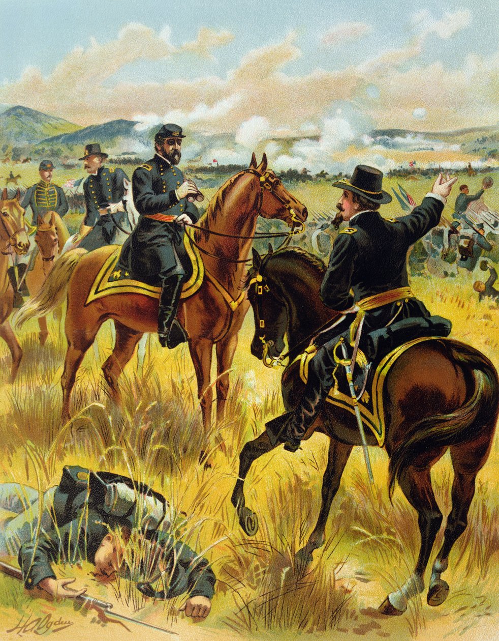 Generaal-majoor George Meade bij de slag om Gettysburg op 2 juli 1863, 1900 door Henry Alexander Ogden