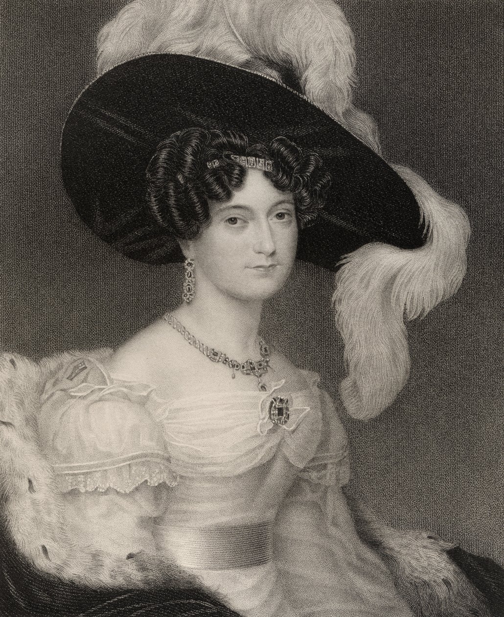 Victoria Maria Louis, Hertogin van Kent en Strathearn, gegraveerd door John Cochran, uit 