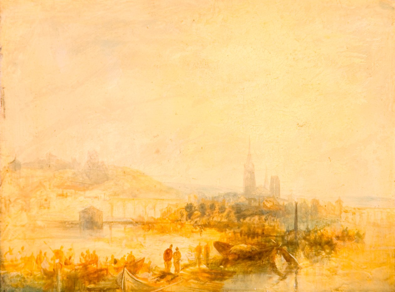 Een studie van Rouen (paneel) door Henry Dawson