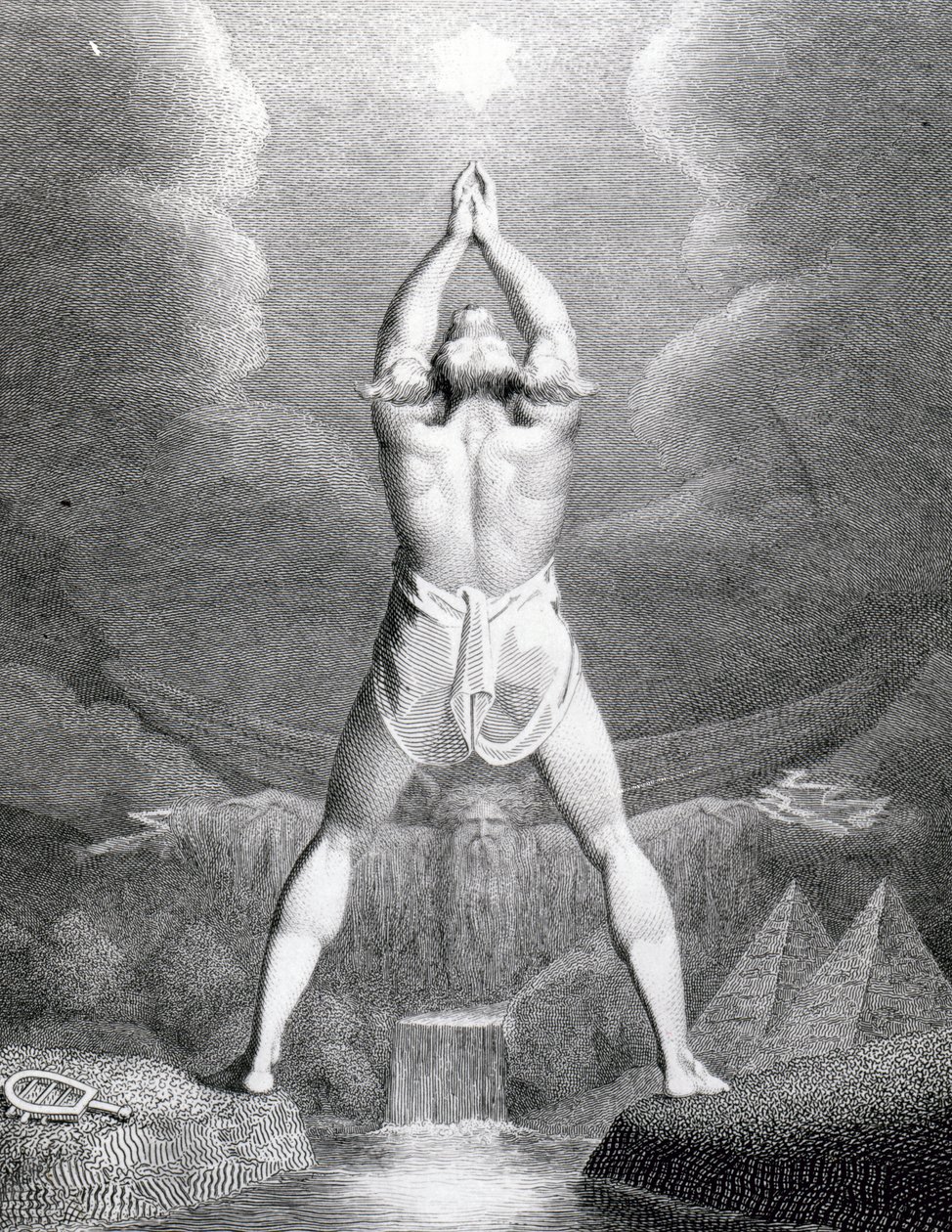 Bewerkte Egyptische Grond, gegraveerd door William Blake, 1791 door Johann Heinrich Füssli