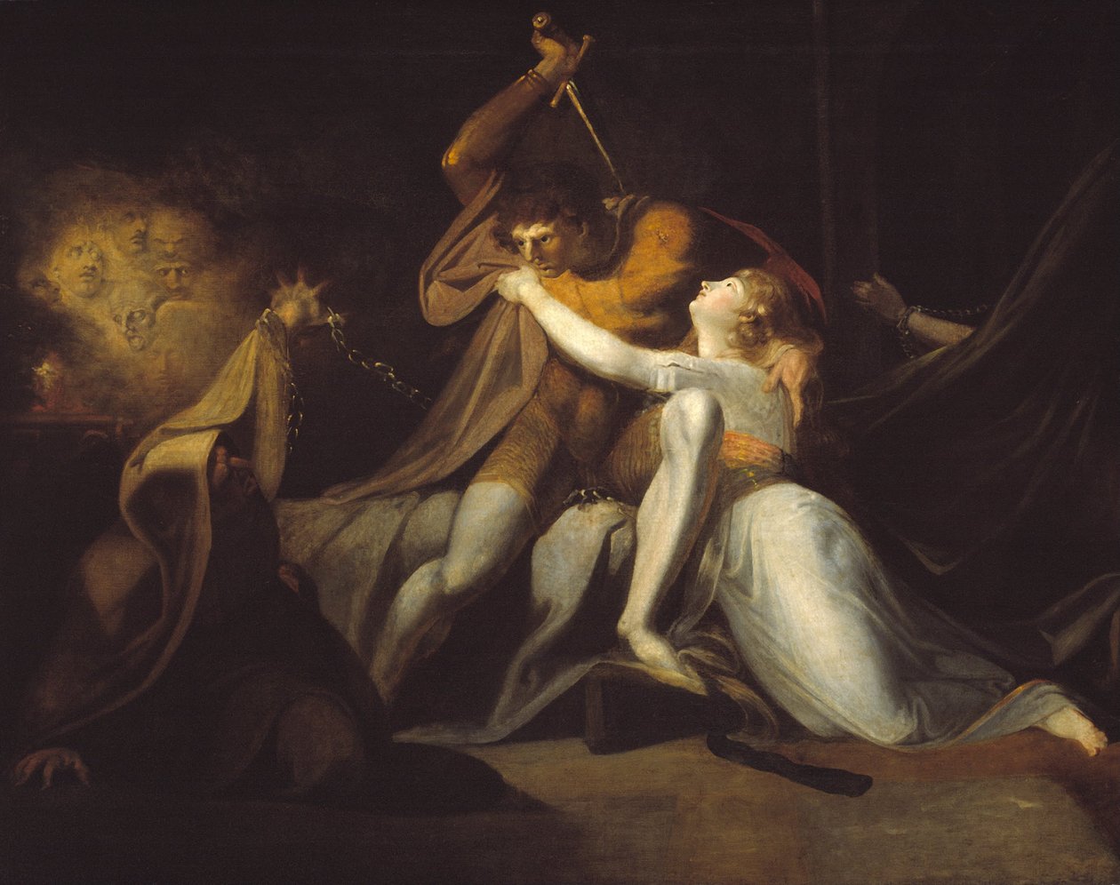 Percival bevrijdt Belisane van de betovering van Urma door Johann Heinrich Füssli