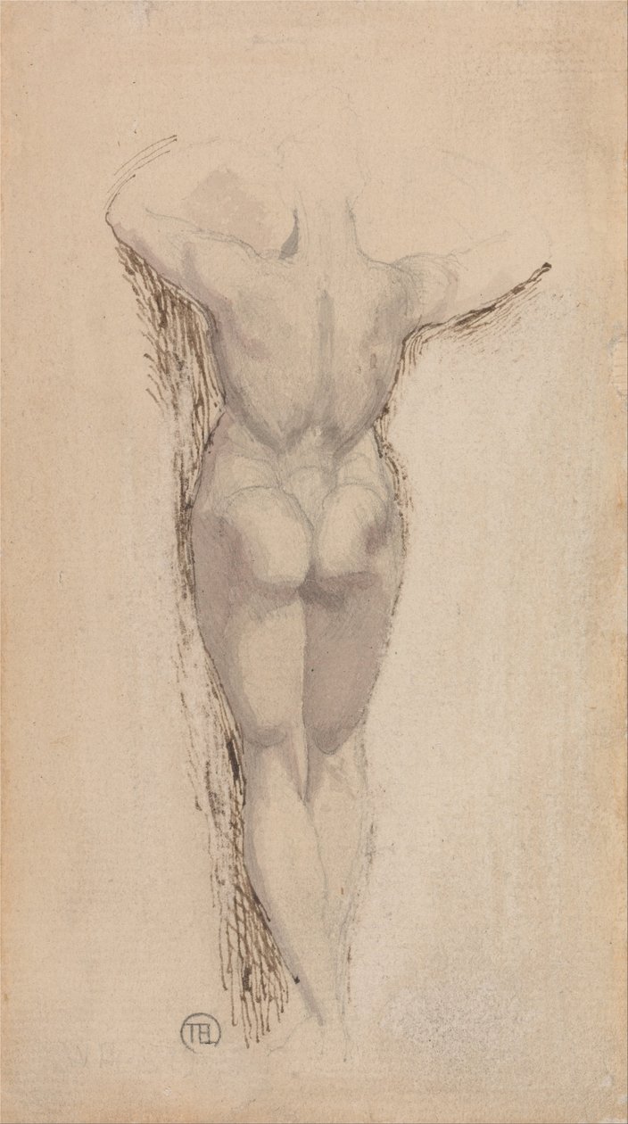 Studie van de rug van een staande vrouwelijke naakt door Johann Heinrich Füssli