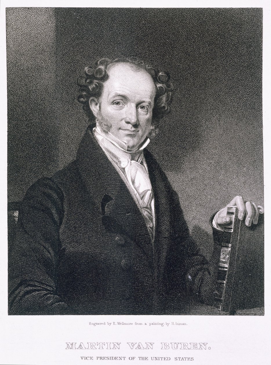 Martin Van Buren, gegraveerd door E. Wellmore door Henry Inman