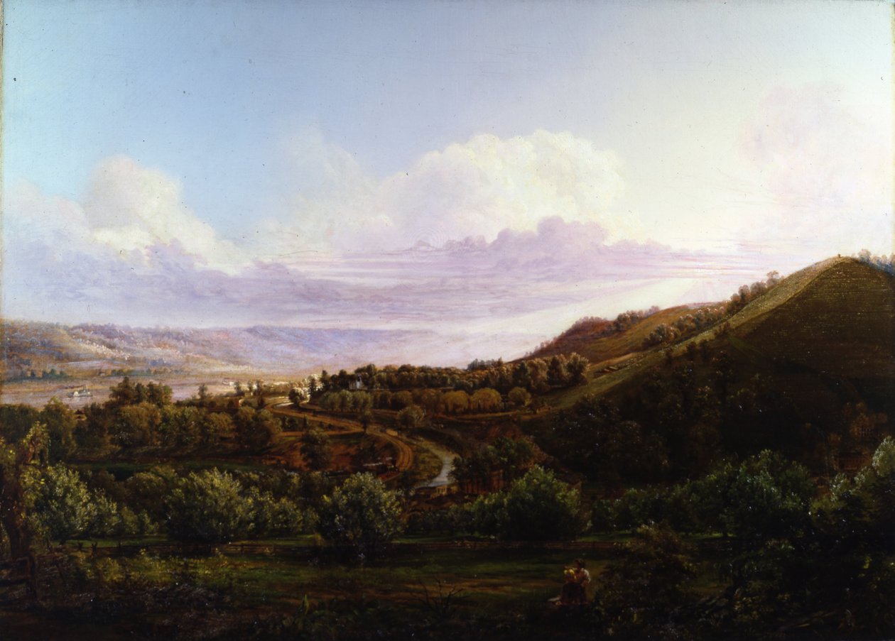 Uitzicht op Bald Face Creek in de Ohio River Valley door Henry Lovie