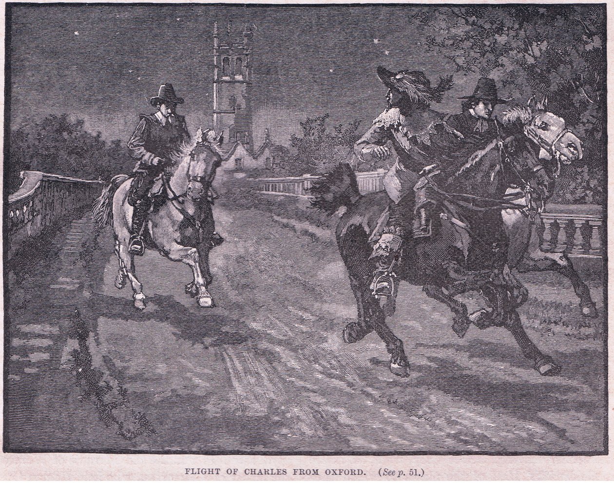 Vlucht van Karel I uit Oxford AD 1646 door Henry Marriott Paget