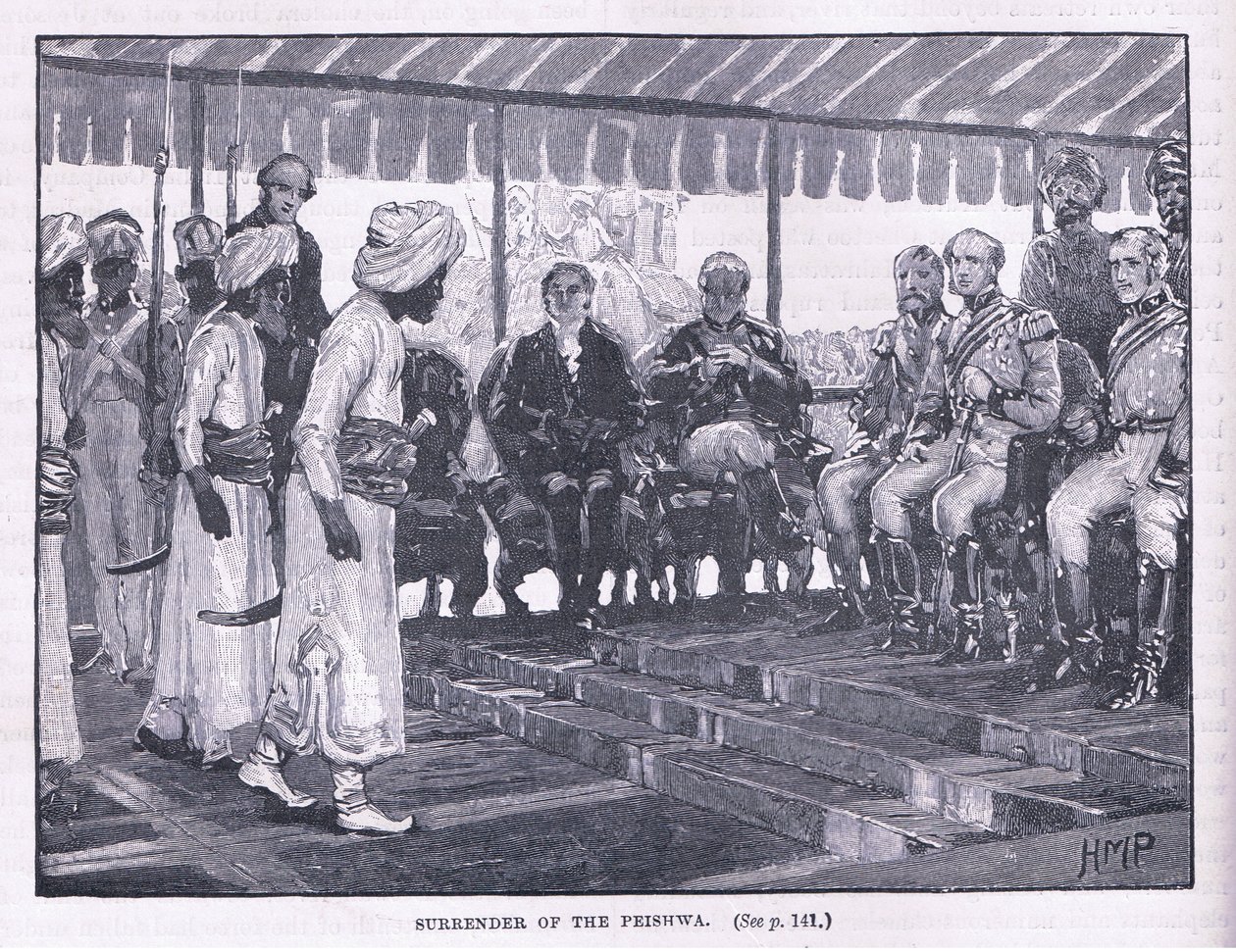 Overgave van de Peishwa AD 1818 door Henry Marriott Paget