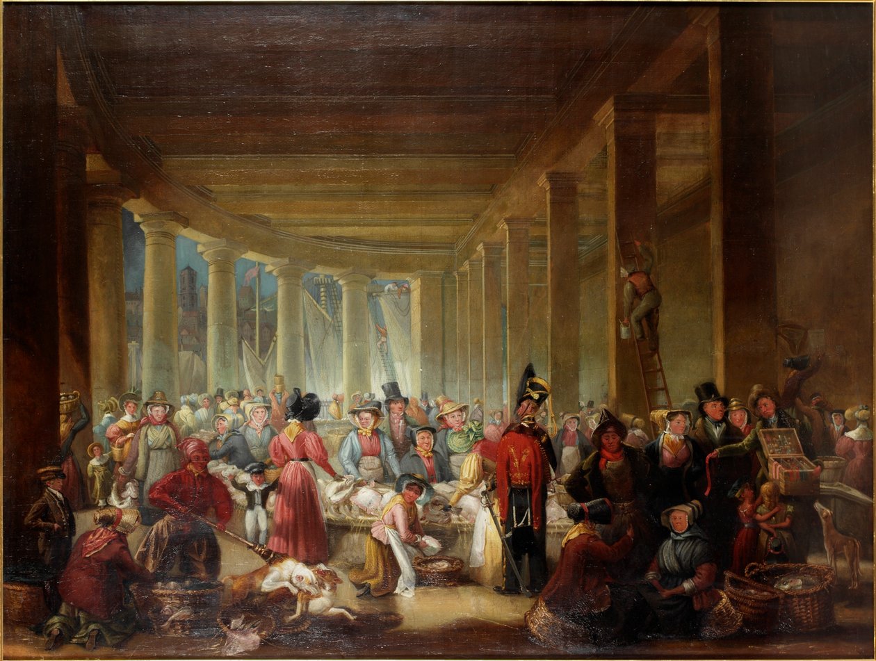 De Oude Vismarkt, Sandhill, Newcastle upon Tyne, ca. 1826-30 door Henry Perlee Parker