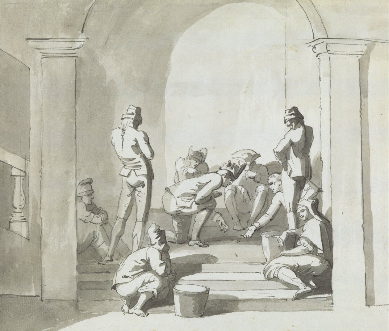 Dobbelspel, Trepani door Henry Tresham