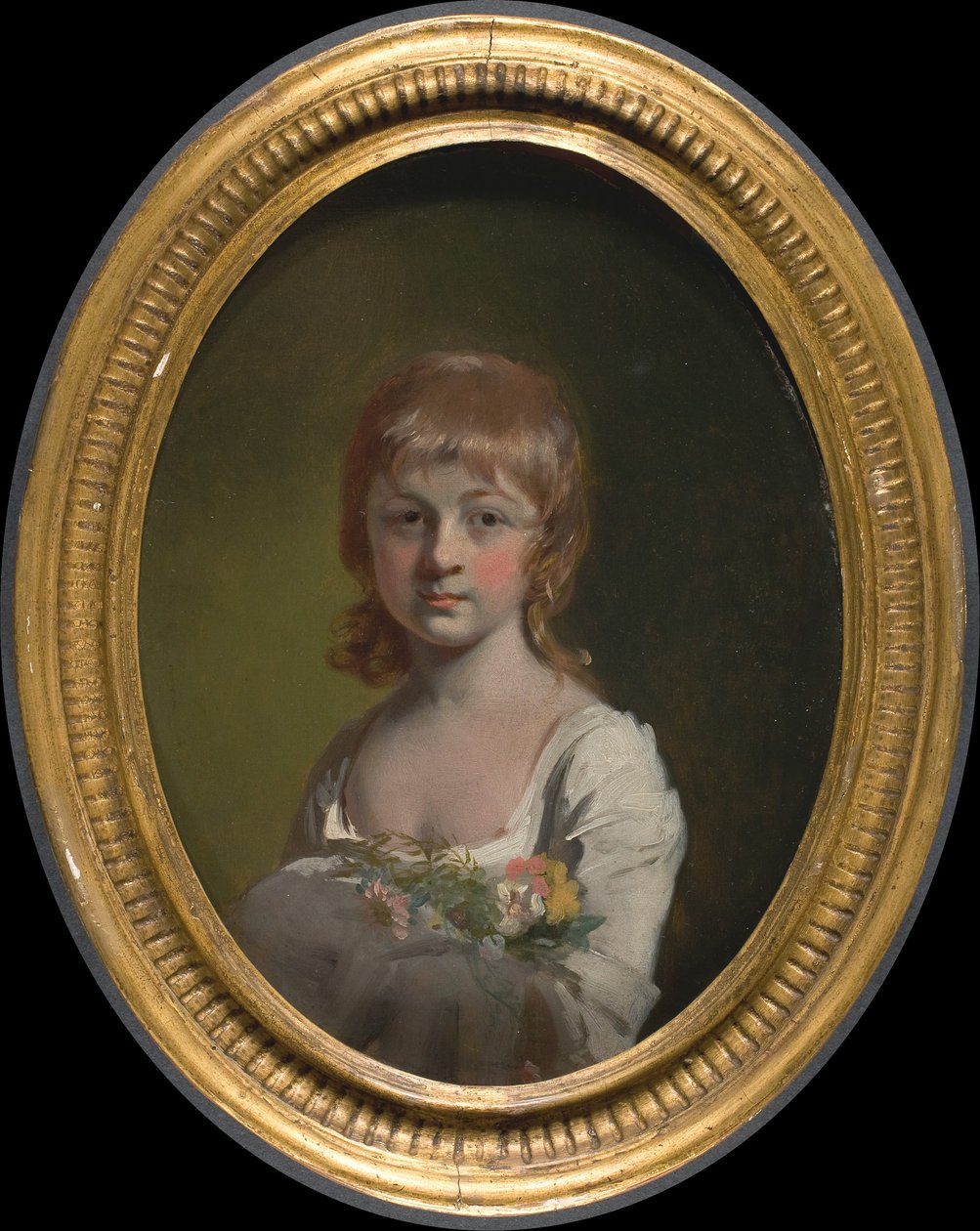 Meisje met een Boeket Bloemen door Henry Walton
