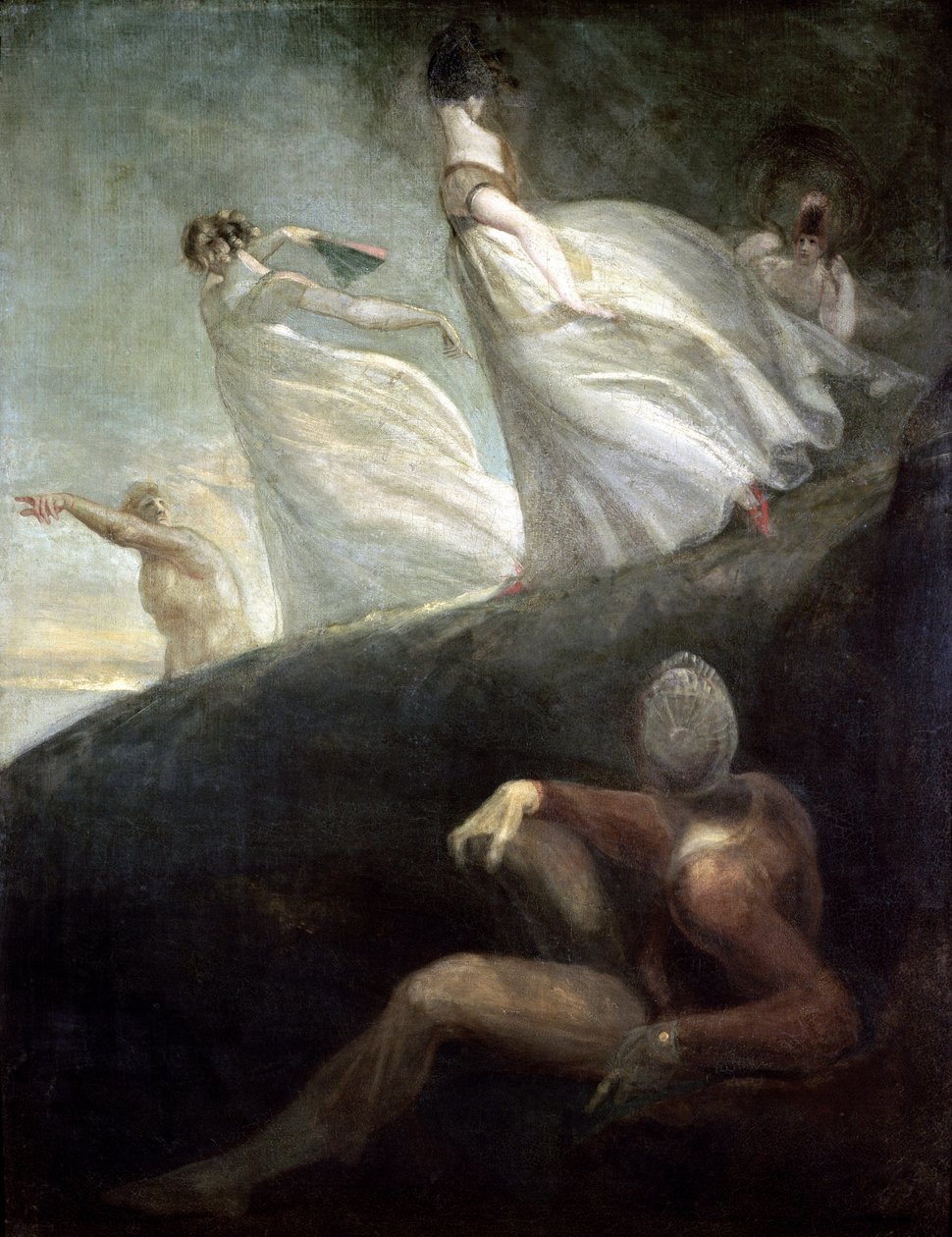 De vrouwen van Hastings (olieverf op doek) door Henry (1741-1825) Fuseli