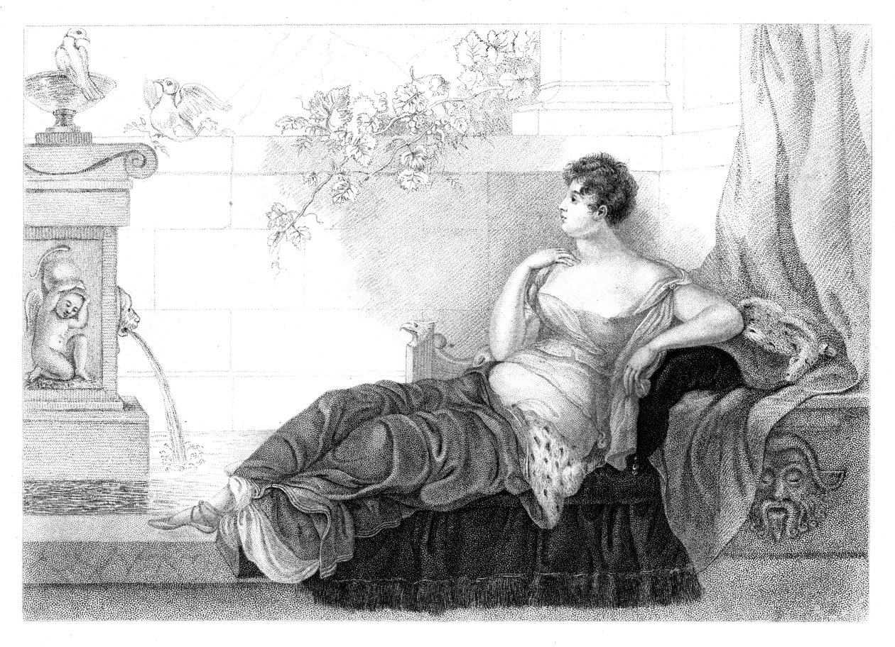 Mary Robinson 1757-1800, Engelse dichteres en romanschrijfster, 1830 door Henry Adlard