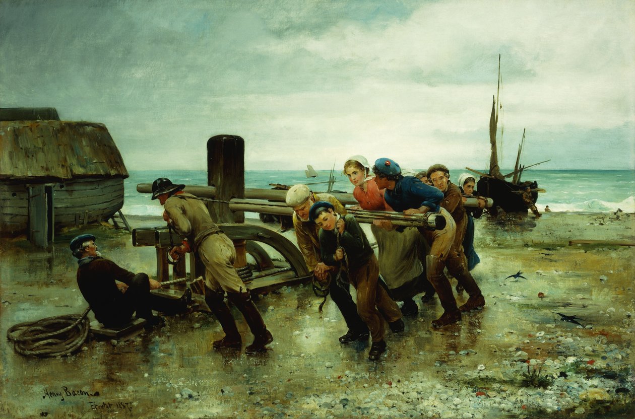 Een schip slepen door Henry Bacon