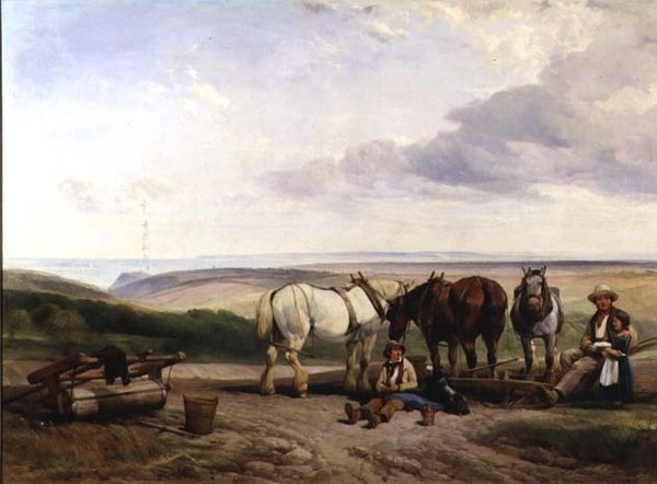 De Zuidkant van de Vale of Ecclesborne, nabij Hastings, East Sussex door Henry Brittan Willis