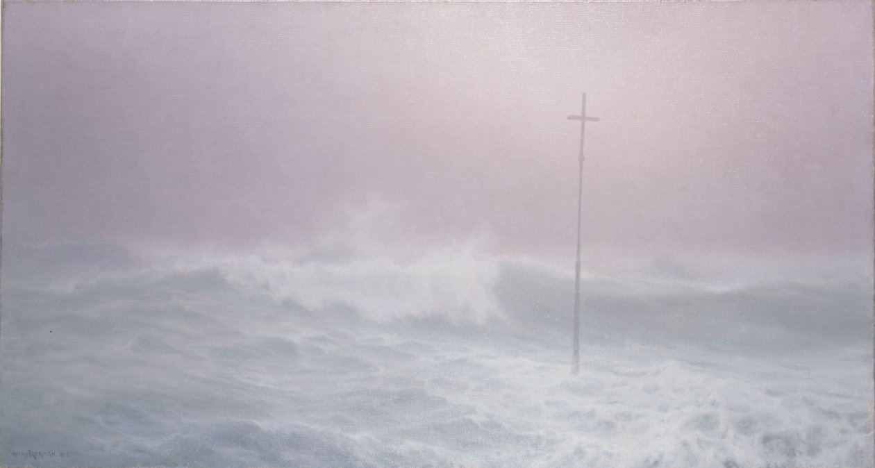 Het kruis in de mist, Bretagne door Henry Brokman Knudsen