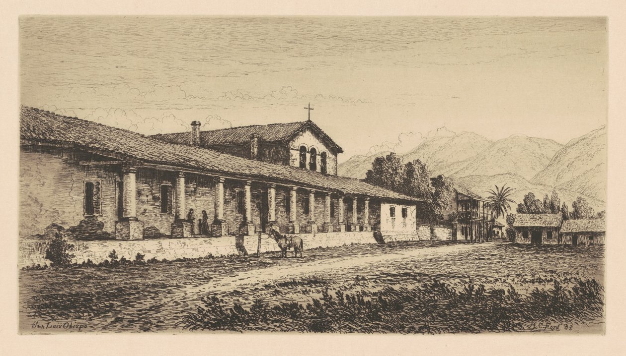 Missie San Luis Obispo, 1883 door Henry Chapman Ford