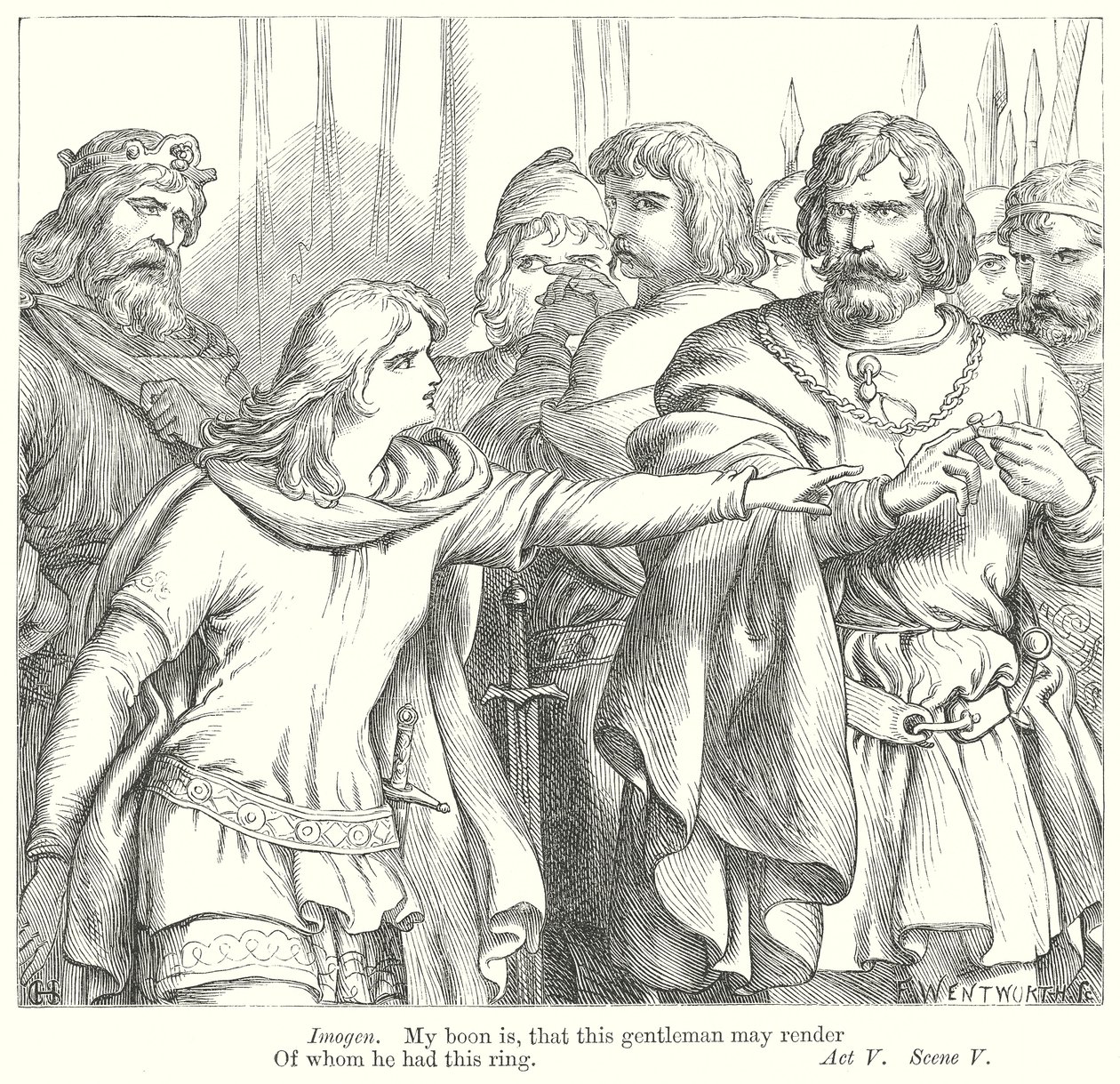 Cymbeline (gravure) door Henry Courtney (after) Selous