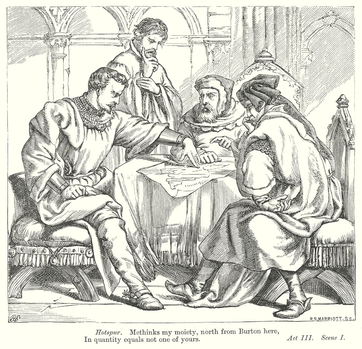 Koning Henry IV Deel I (gravure) door Henry Courtney (after) Selous