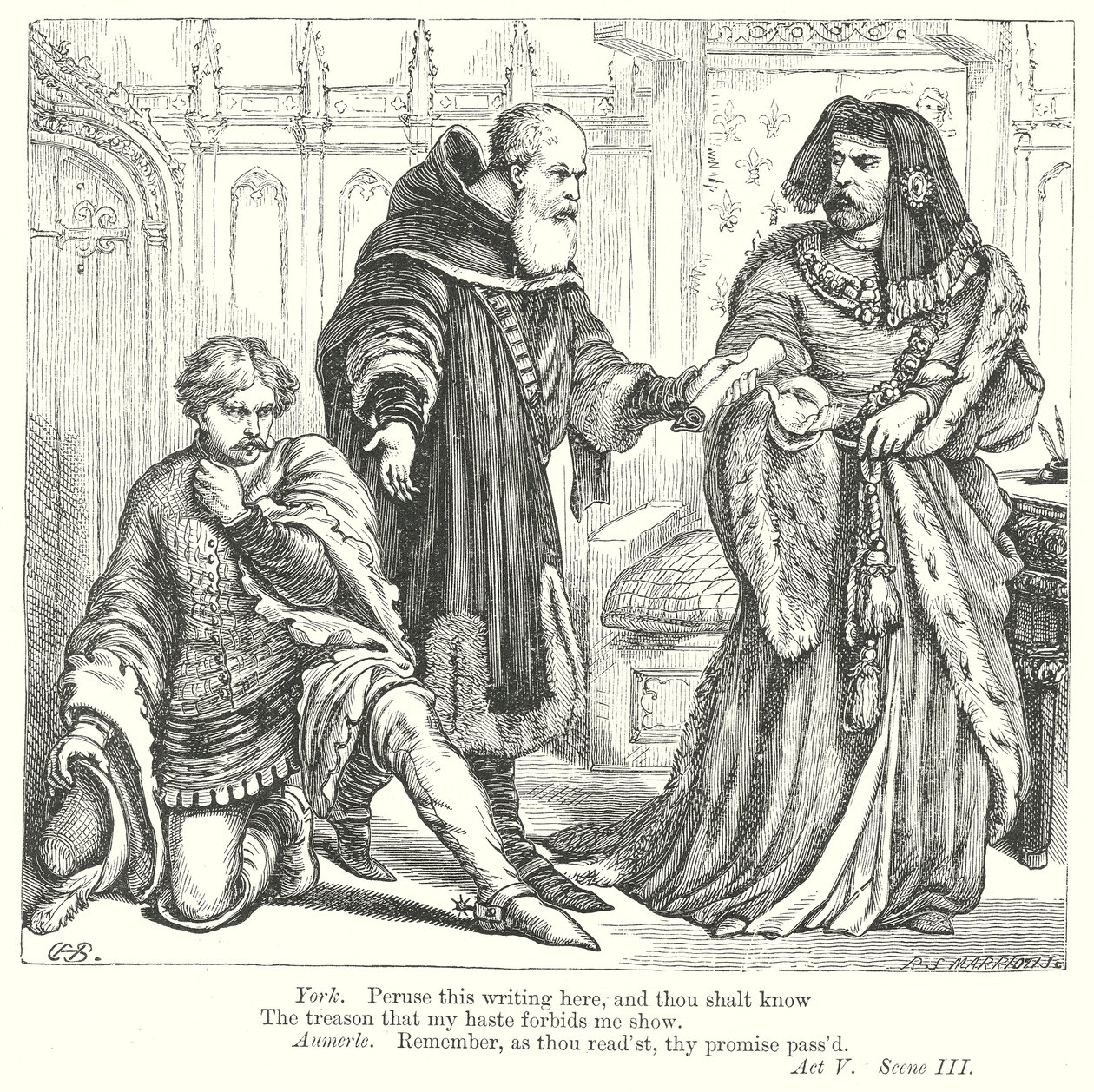 Koning Richard II (gravure) door Henry Courtney (after) Selous