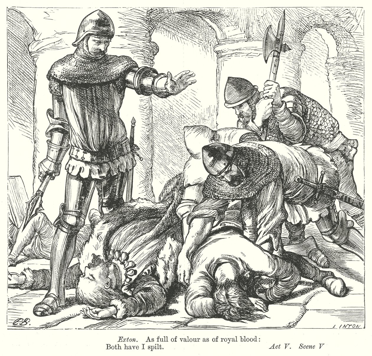 Koning Richard II (gravure) door Henry Courtney (after) Selous