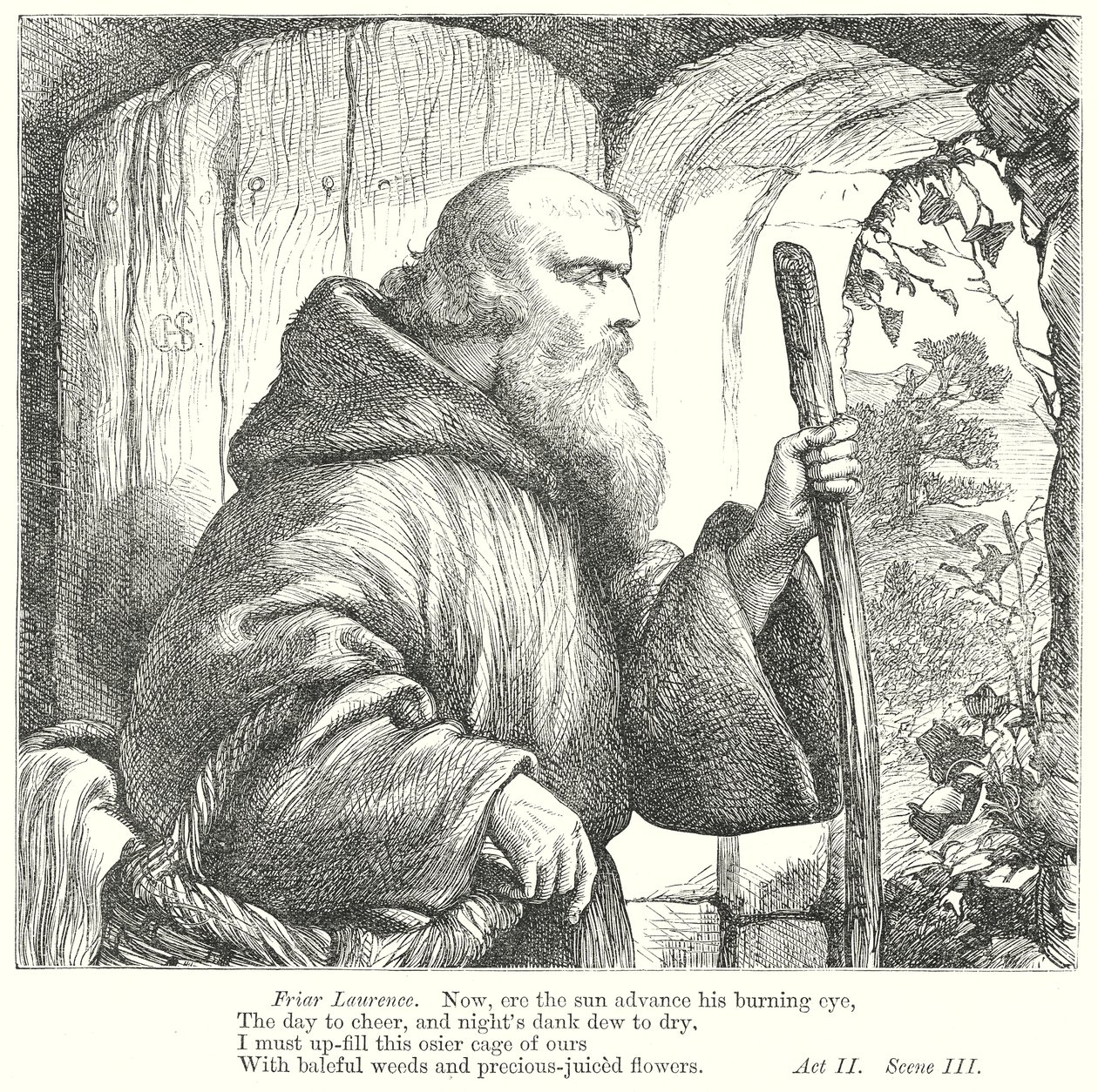 Romeo en Julia (gravure) door Henry Courtney (after) Selous