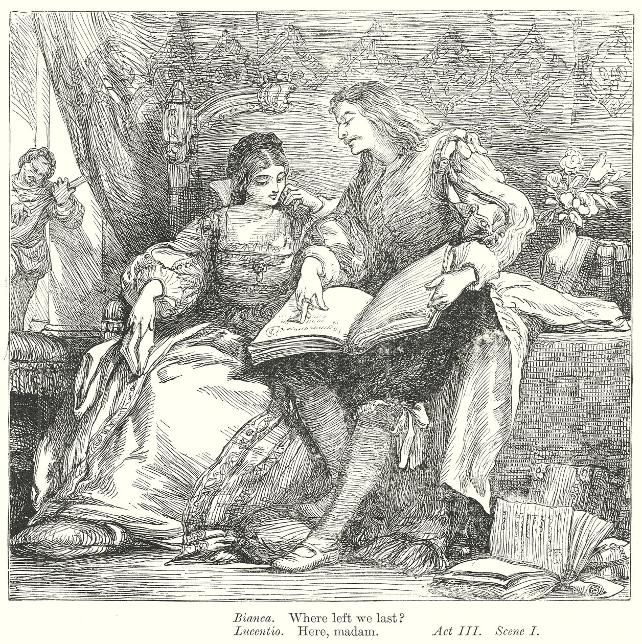 Het temmen van de feeks (gravure) door Henry Courtney (after) Selous
