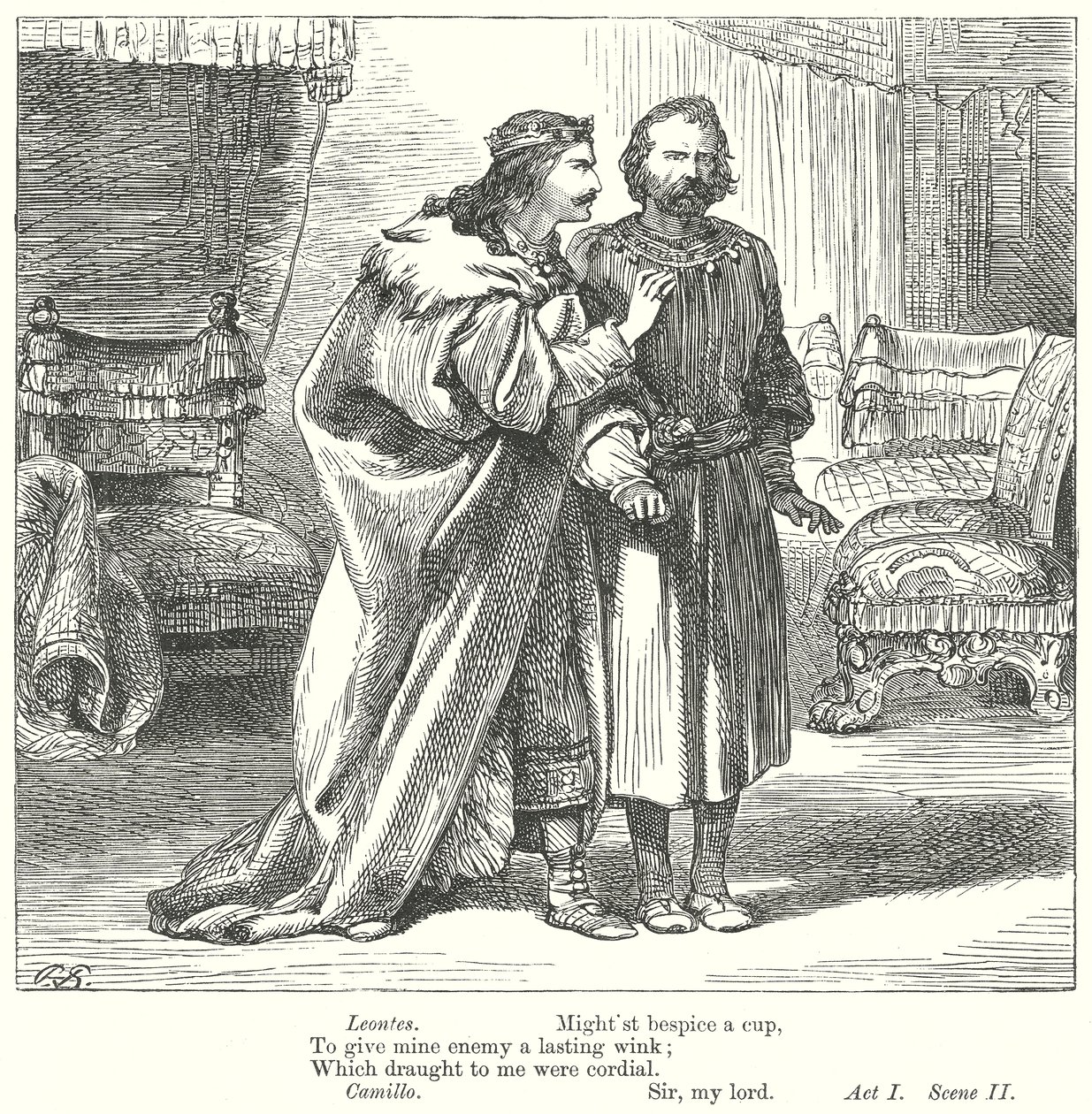 Het verhaal van de winter (gravure) door Henry Courtney (after) Selous