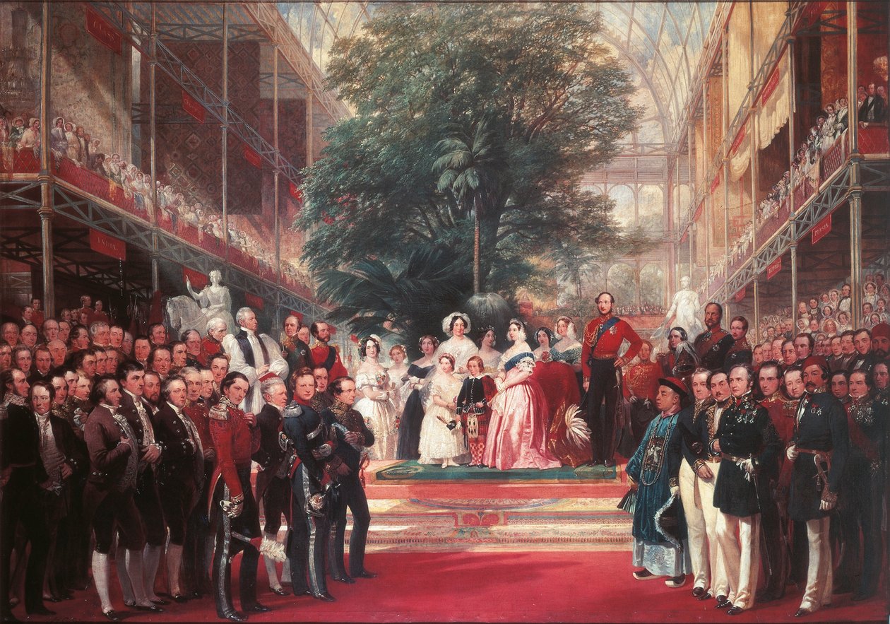 Koningin Victoria opent de Grote Expositie in Hyde Park door Henry Courtney Selous