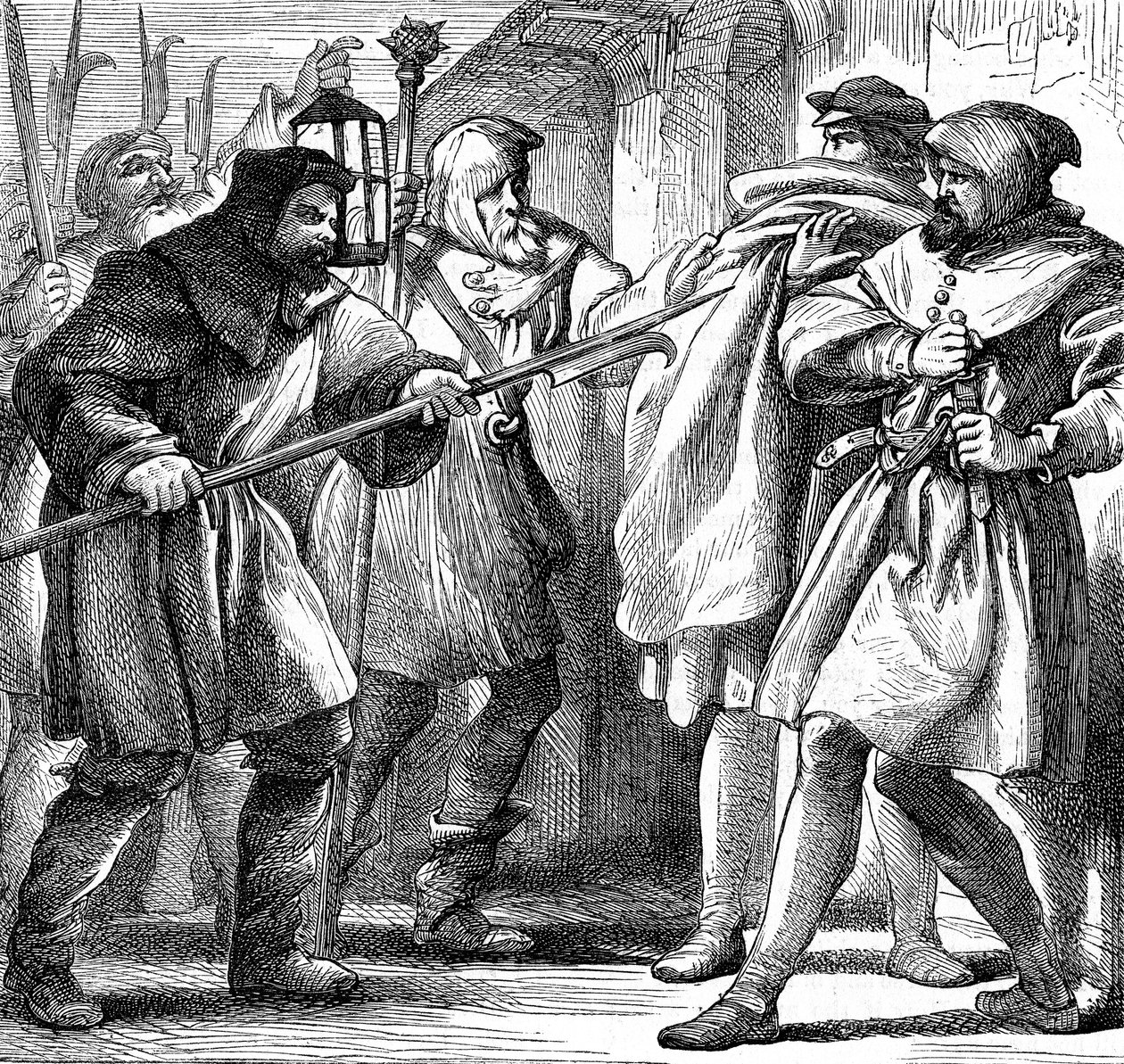 Scène uit Shakespeares Veel Gedoe om Niets, 1870 door Henry Courtney Selous