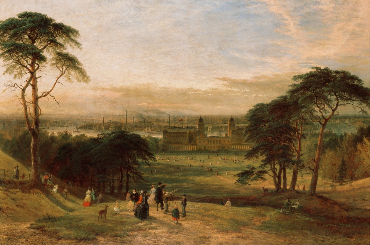 Londen vanuit Greenwich Hill door Henry Dawson