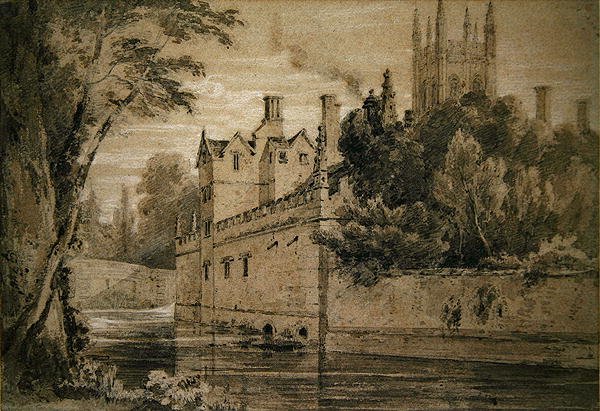 Magdalen College - Een uitzicht op de Cherwell richting de brug door Henry Edridge